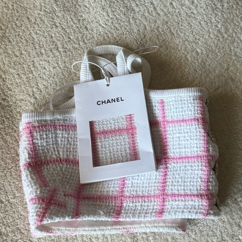 Chanel white, Pink, & light pink top